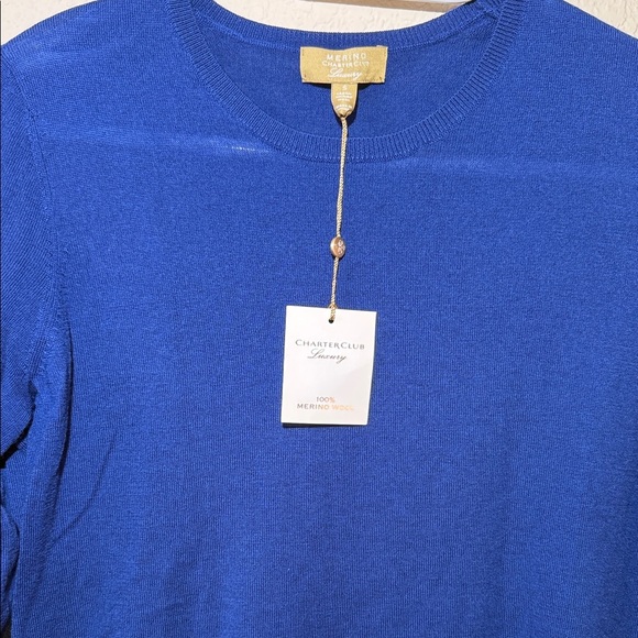 Charter Club Merino Wool Pullover Crew - Picture 3 of 5